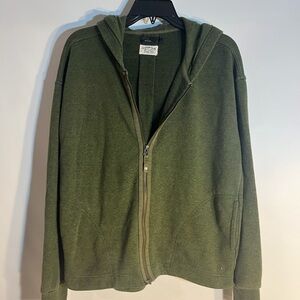 Prana Forest Green Zip-Up Hoodie Sweat Shirt size Large